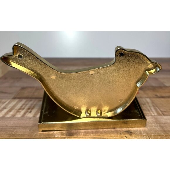 Gold & Red Cardinal Stocking Holder With Holly Motif - Picture 4 of 7